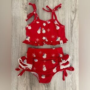 Love + Grow 12 months snowman holiday bikini